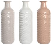Jarrón dkd home decor terracota malva rosa claro dolomita 13 x 13 x 41 cm (3 unidades)