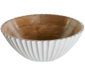 Ensaladera DKD Home Decor Blanco Natural Madera de Mango 30 x 30 x 12 cm - Marca: DKD Home Decor - EAN: 8424002084301