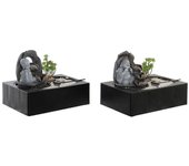 DKD Home Decor Fuente Buda Resina Oriental (2 Unidades) (29 x 21 x 23 cm) S3039713 - EAN: 8424002034467