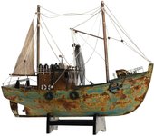 DKD Home Decor Barco de la Marca, Color marrón y Verde (40 x 13 x 35 centímetros)