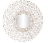 Espejo de pared dkd home decor 120 x 2,5 x 120 cm cristal natural blanco indio madera mdf decapé