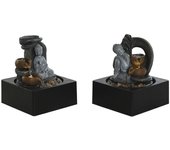 Fuente de jardín dkd home decor buda resina 18 x 18 x 22 cm oriental (2 unidades)