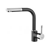 Grifo De Cocina Teka Monomando Ark 938 Color Negro Ref 23938120N Caño Alto Extraible