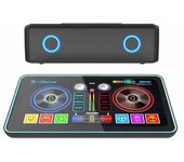 Mesa de mezclas DJ - Con altavoces potentes incorporados - Diseño de Tablet - Mezclador de sonidos - 3 funciones - Compatible con teléfono móvil - Piano integrado - Panel de control digital (8640)