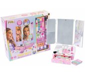 Nice Group Espejo Maquillaje Smart Vanity 30l x 30an cm Moderno y Juvenil Rosa Plástico Pet Montaje en Mesa 4X Magnificación Habitación Infantil