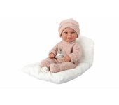 ARIAS-Muñeco Elegance 42 cm ZOE con Cuerpo y extremidades de Vinyl. Vestido con un Pelele Rosa, Gorro y cojín a Juego. Incluye Chupete y cojín. Juguete Niños Todas Las Edades (ARI65400)