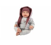 ARIAS-Muñeco Elegance 45 cm MIES con Mecanismo lloro. Vestido con un Conjunto en Tonos Gris y Granate. Incluye Chupete. Juguete Niños Todas Las Edades (ARI65398)