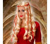 ATOSA peluca rubia medieval con trenzas rojas