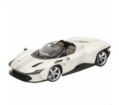 Burago Maqueta coche Ferrari Daytona SP3 1:18, Hypercar serie Icona, Inspirado en prototipos años 60, Blanco, Puertas tipo mariposa y capó trasero abatible, Carrocería en die-cast (78083)
