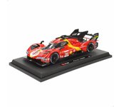 Burago 1/18 Maqueta coche Ferrari 499P LMH, Cuerpo de metal, Apertura de puertas manual, 24h Le Mans 2023, Maquetas de coches, Miniatura de colección, Competición, Carreras, +14 años (78078)