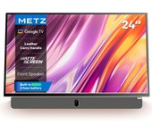 Metz Companion Series 1080P FHD Smart Google TV, Matte Display, HDR10, Dolby Audio, LED, Bluetooth, Chromecast, Google Assistant 24" Portable TV with 3 Hour Battery Life [Energy Class E]