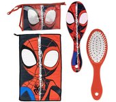 Neceser Aseo Viaje Accesorios Spidey con Peine, Toalla y Bolsa de Spidey - Neceser Aseo Spidey para Viaje o Escuela