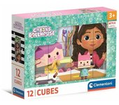Clementoni- Gabbys Dollshouse Gabby'S Dollhouse Un Paquete Cubos para Armar 6 Imágenes Distintas, Puzzle Infantil 3-5 Años De 12 Piezas, 41193, Multicolor
