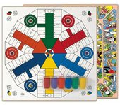 Cayro - Tablero Parchís de 6 y Oca - De Madera - Diseño Clásico y Elegante - Tamaño 40 x 40 - Juego Tradicional - Desarrollo Cognitivo - Diseño Elegante y Duradero