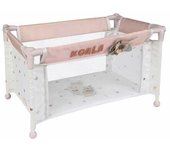 DE CUEVAS TOYS- Cuna de Viaje para muñecas Koala, Color Blanco y Rosa, Individual (50079)
