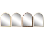 Espejo de pared home esprit marrón beige natural marfil scandi 55 x 2 x 75 cm (4 unidades)