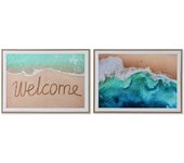 Cuadro home esprit playa mediterráneo 72,5 x 3 x 52,5 cm (2 unidades)