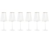 Copa achatada champán y cava home esprit transparente dorado cristal 400 ml (6 unidades)