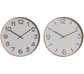 Home ESPRIT Reloj de Pared Blanco Dorado PVC 30 x 4 x 30 cm (2 Unidades) S3054788 - EAN: 8424002120566