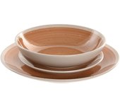 Vajilla home esprit blanco naranja gres 18 piezas