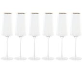 Copa achatada champán y cava home esprit transparente dorado cristal 400 ml (6 unidades)