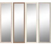 Espejo de pared home esprit blanco marrón beige gris cristal poliestireno 36 x 2 x 125 cm (4 unidades)