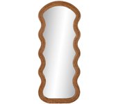 Espejo de pared home esprit natural cristal ratán urbano 62,5 x 3 x 150,5 cm