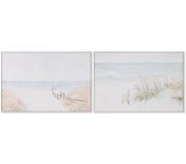 Cuadro home esprit playa mediterráneo 120 x 4 x 80 cm (2 unidades)