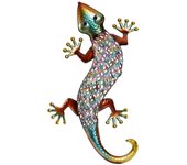 Decoración de pared home esprit multicolor lagarto 25 x 6,5 x 51 cm