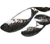 Espejo de pared home esprit plateado metal peces 70 x 10 x 110 cm