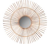 Espejo de pared home esprit natural bambú ratán 120 x 2 x 120 cm
