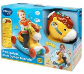 VTech P'tit Galop, Mon Pony Basculo, Portador de Bebé Escalable, Caballo Mecedor Interactivo, Juguete de Actividad y Desarrollo, Despertar Musical, Regalo Bebé a partir de 1 año - Contenido en francés