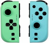 Konix Par de mandos Joypads para Nintendo Switch, Switch Lite y Switch OLED - Autonomía 8 h - Función vibración - Verde y azul