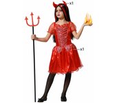 Atosa disfraz demonia roja fuego infantil
