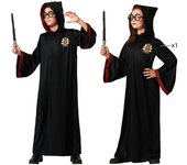 ATOSA | Disfraz de Mago Unisex | Niño y Niña | Túnica de Harry Potter Hogwarts con Capa y Sombrero | Varita y Gafas Redondas No Incluidas | Ideal para Halloween, Carnaval, Fiestas Temáticas | 3-4 años