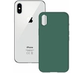 KSIX smart your tech Funda semirrígida para iPhone XS MAX, Antideslizante, Interior Microfibra, Compatible con Carga inalámbrica, Verde