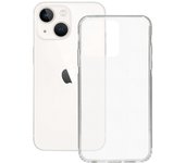 KSIX smart your tech Funda Flexible para iPhone 15 Plus, Antihuellas, Resistente, Ligera, Compatible con Carga inalámbrica, Transparente