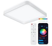 Plafón SmartLED KSIX Stellar Plus, Cuadrado, Altavoz, RGBIC + CCT, 49x49x7,5cm, 4450 lm, 35W, App Tuya, Blanco
