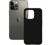 KSIX smart your tech Funda semirrígida para iPhone 14 Plus, Antideslizante, Interior Microfibra, Compatible con Carga inalámbrica, Negro
