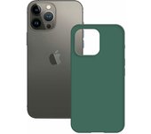 KSIX smart your tech Funda semirrígida para iPhone 14 Plus, Antideslizante, Interior Microfibra, Compatible con Carga inalámbrica, Verde