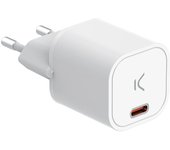 Cargador de Red Mini KSIX GAN 30 W, PPS, Power Delivery, Carga rápida, Puerto USB-C, Blanco