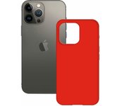 KSIX smart your tech Funda semirrígida para iPhone 14 Plus, Antideslizante, Interior Microfibra, Compatible con Carga inalámbrica, Rojo