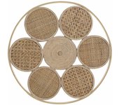 Decoración de pared dkd home decor 45,5 x 2 x 45,5 cm natural