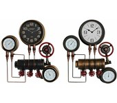 Reloj de pared dkd home decor negro rojo hierro dorado (2 pcs) (46 x 13 x 58 cm)