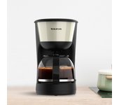 Taurus - Cafetera de goteo Verona Vintage Cream | 12 Tazas | 1000W | Jarra cristal graduada | Depósito agua visible | Filtro reutilizable | Auto apagado | Placa calefactora