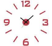 Versa Klistermärke Reloj de Pared Silencioso Decorativo para la Cocina, el Salón, el Comedor o la Habitación, Estilo Moderno, Medidas (Al x L x An) 60 x 3 x 60 cm, Polipropileno, Color Rojo