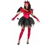 viving- Disfraz Diablesa Tocado, Alas, Vestido con Cola, Guantes Y Calientapiernas Talla XL (1)