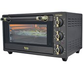 TM Electron EASYBAKE TMPHO020RAN minihorno diseño retro con función de freidora sin aceite, 20litros, temperatura regulable 80ºC a 250ºC, 5 funciones, incluye 4 accesorios.