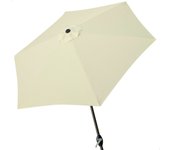 Aktive 53872 - Sombrilla jardín grande, Sombrilla, Parasol 300 cm, Sombrilla jardín, con manivela, Sombrilla hexagonal, color crema, mástil aluminio
