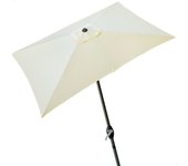 Aktive 53877, Sombrilla rectangular, Parasol terraza, Toldo 3x2 m, Sombrilla jardín, color crema, mástil aluminio, 300x200cm